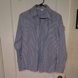 J. Crew | Navy and White Striped Button Down Shirt